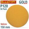 GOLD DISC (50 PIECES) 120 GRIT 150MM WITHOUT HOLE HOOK AND LOOP