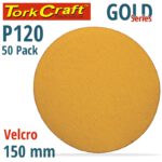 GOLD DISC (50 PIECES) 120 GRIT 150MM WITHOUT HOLE HOOK AND LOOP
