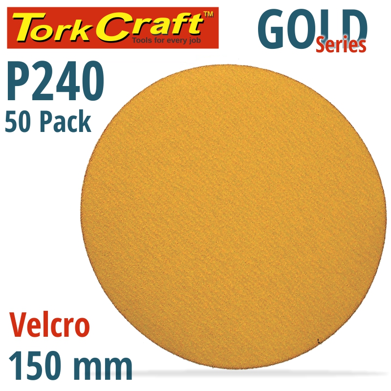 GOLD DISC (50 PIECES) 240 GRIT 150MM WITHOUT HOLE HOOK AND LOOP GOLD DISC (50 PIECES) 240 GRIT 150MM WITHOUT HOLE HOOK AND LOOP