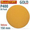 GOLD DISC (50 PIECES) 400 GRIT 150MM WITHOUT HOLE HOOK AND LOOP