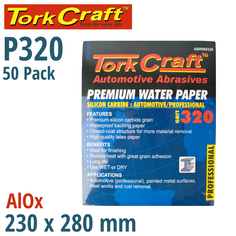 PREMIUM WATERPROOF PAPER 320 GRIT 230 X 280 (50 PIECE) AUTOMOTIVE PREMIUM WATERPROOF PAPER 320 GRIT 230 X 280 (50 PIECE) AUTOMOTIVE