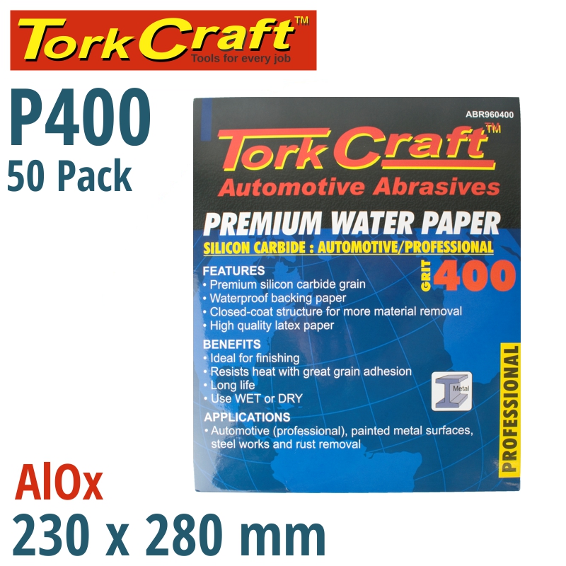 PREMIUM WATERPROOF PAPER 400 GRIT 230 X 280 (50 PIECE) AUTOMOTIVE PREMIUM WATERPROOF PAPER 400 GRIT 230 X 280 (50 PIECE) AUTOMOTIVE