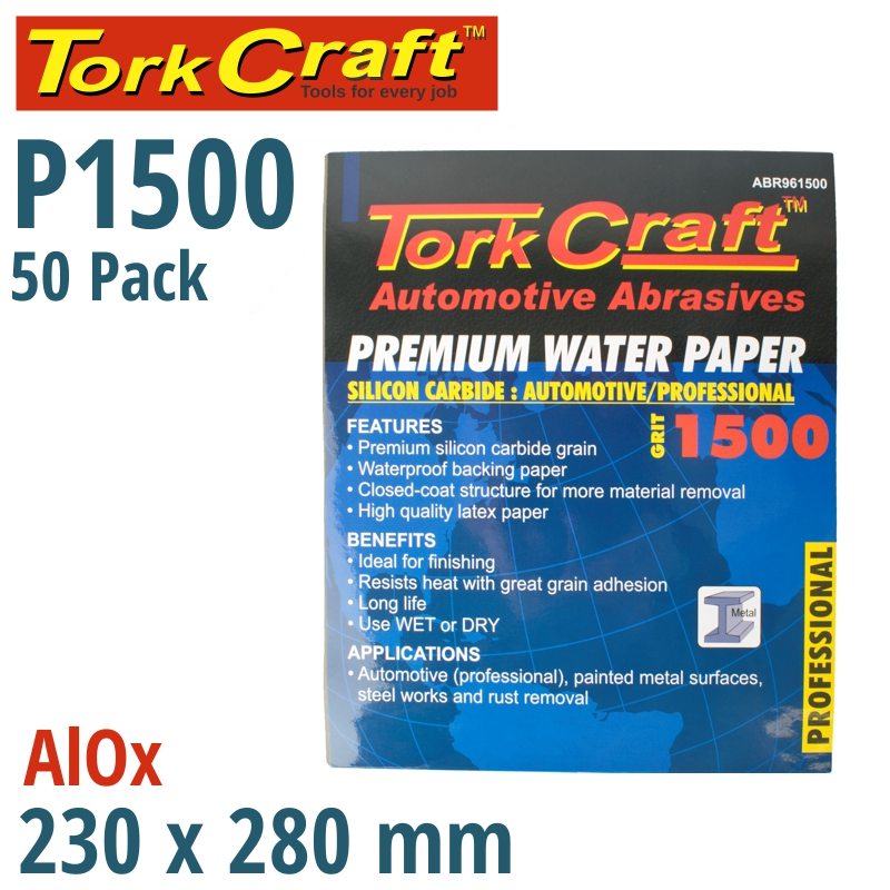 PREMIUM WATERPROOF PAPER 1500 GRIT 230 X 280 (50 PIECE) AUTOMOTIVE PREMIUM WATERPROOF PAPER 1500 GRIT 230 X 280 (50 PIECE) AUTOMOTIVE