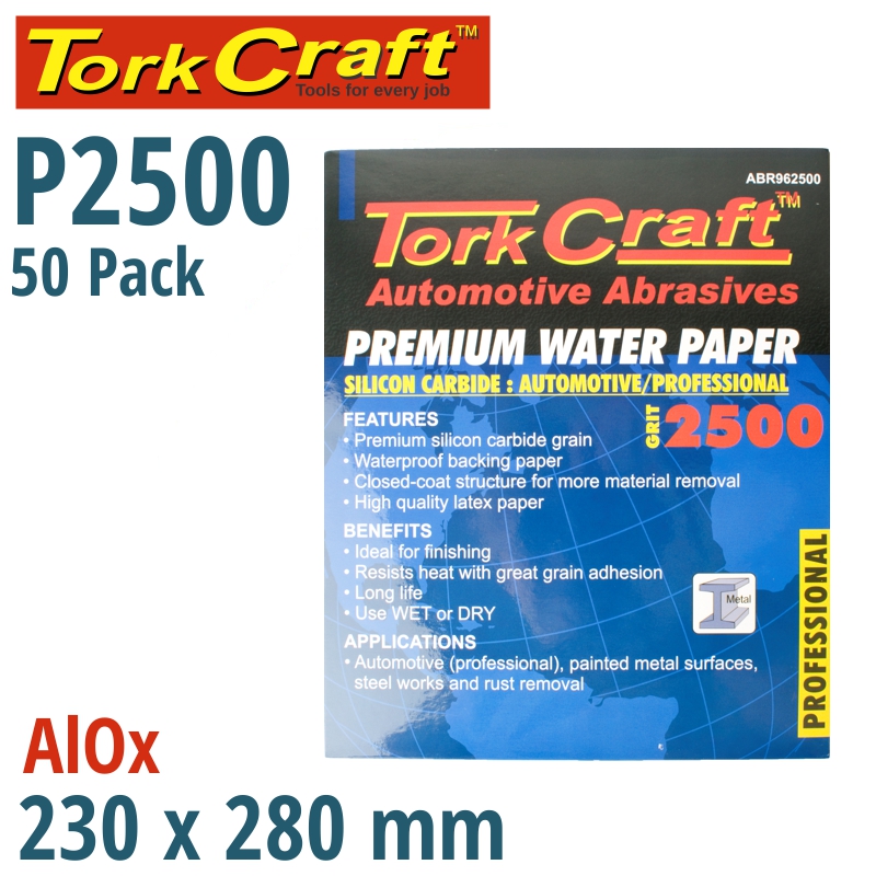 PREMIUM WATERPROOF PAPER 2500 GRIT 230 X 280 (50 PIECE) AUTOMOTIVE PREMIUM WATERPROOF PAPER 2500 GRIT 230 X 280 (50 PIECE) AUTOMOTIVE
