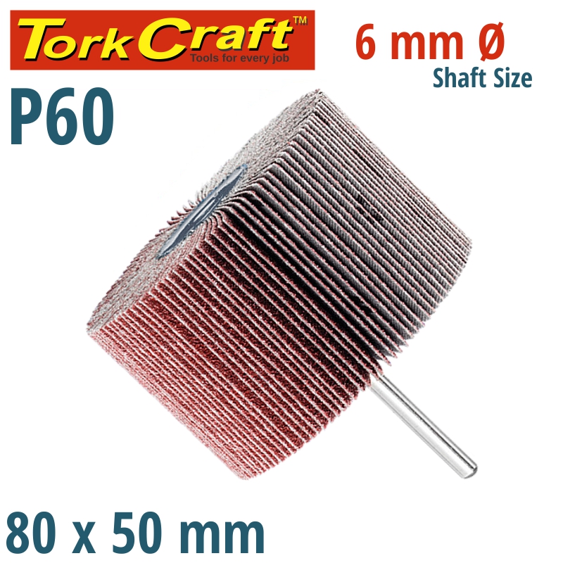 FLAP WHEEL 80 X 50 X 6MM SHAFT 60 GRIT PER EACH (4 PER BOX) FLAP WHEEL 80 X 50 X 6MM SHAFT 60 GRIT PER EACH (4 PER BOX)