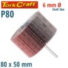FLAP WHEEL 80 X 50 X 6MM SHAFT 80 GRIT PER EACH (4 PER BOX)