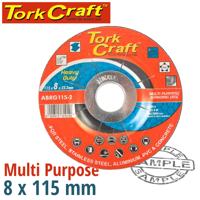 GRINDING DISC MULTI PURPOSE 115 X 8.0 X 22.2MM STEEL GRINDING DISC MULTI PURPOSE 115 X 8.0 X 22.2MM STEEL
