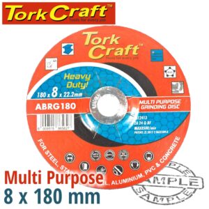 GRINDING DISC MULTI PURPOSE 180 X 8.0 X 22.2MM STEEL