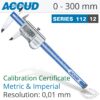 ACCUD COOLENT PROOF DIGITAL CALIPER WITH CALIBRATION CERT 0-300MM