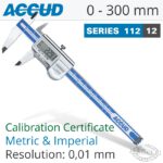 ACCUD COOLENT PROOF DIGITAL CALIPER WITH CALIBRATION CERT 0-300MM