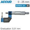 CYLINDRICAL ANVIL TUBE MICROMETER 8X1.8MM 0-25MM