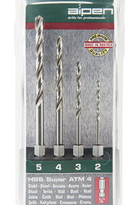 HEX SHANK SET HSS FOR 4 PIECE 2.3.4.5MM