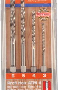 HEX SHANK SET HSS FOR WOOD 4 PIECE 3 4 5 6MM