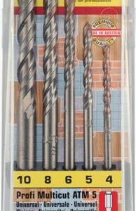 MULTICUT DRILL BIT SET 5 PIECE HEX SHANK 4 5 6 8 10mm