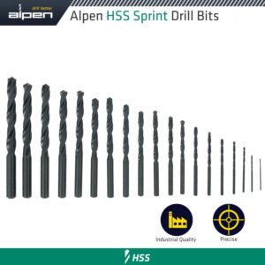 HSS SPRINT DRILL BIT SET 19 PIECE 1.0-10.0MM X 0.5MM IN PLASTC CASE