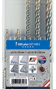 ALPEN F8 SDS DRILL BIT SET 5 PIECE 5 6 X 110MM  6 8 10 MM X 160MM