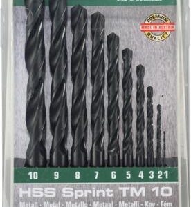 HSS SPRINT DRILL BIT SET 10 PIECE 1-10 X 1.0