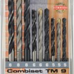WOOD-STEEL-MASONRY DRILL BIT SET  9 PIECE 5 6-8