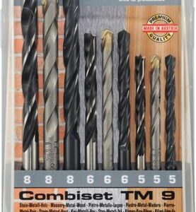 WOOD-STEEL-MASONRY DRILL BIT SET  9 PIECE 5 6-8