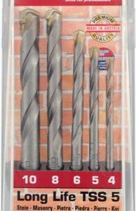 MASONRY DRILL BIT SET 5 PIECE LONG LIFE 4 5 6 8 10
