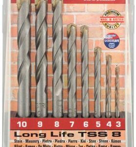 MASONRY DRILL BIT SET 8 PIECE LONG LIFE 3-10MM