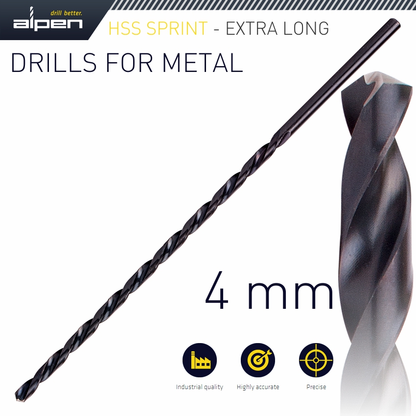 ALPEN HSS SUPER DRILL BIT 4MM 175 X 120 ALPEN HSS SUPER DRILL BIT 4MM 175 X 120
