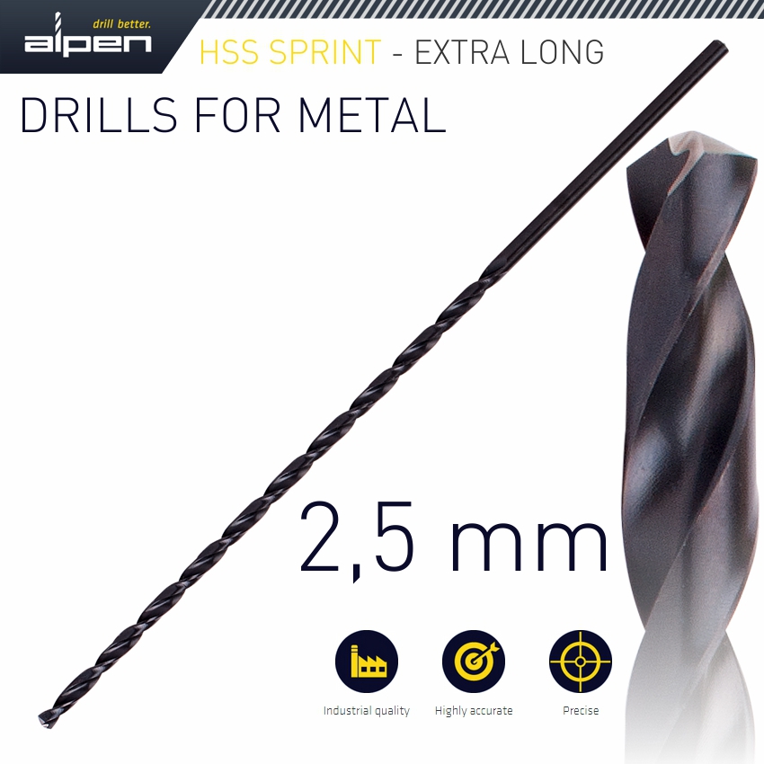 HSS DRILL BIT 2.5MM 140 X 95 EXTRA LONG HSS DRILL BIT 2.5MM 140 X 95 EXTRA LONG