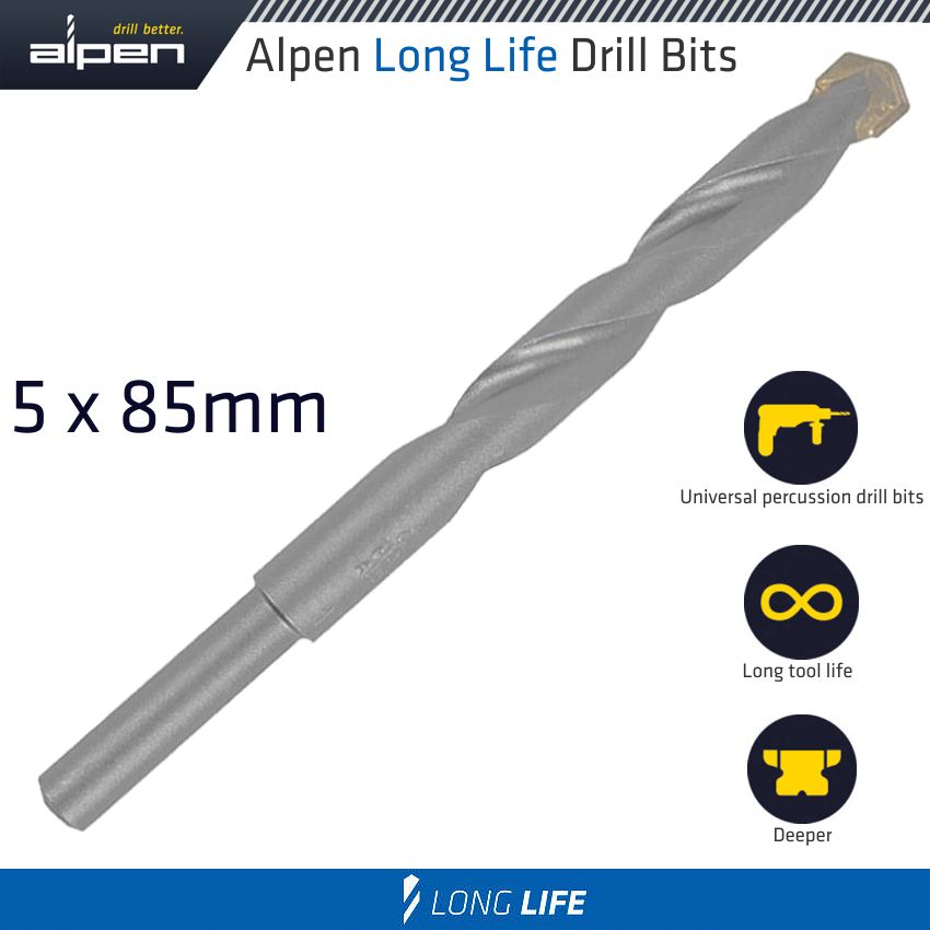 MASONRY DRILL BIT LONG LIFE 5 X 85MM MASONRY DRILL BIT LONG LIFE 5 X 85MM