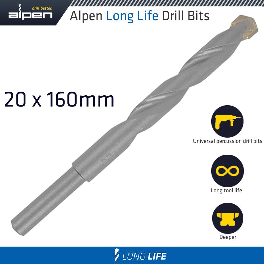 MASONRY DRILL BIT LONG LIFE 20 X 160MM MASONRY DRILL BIT LONG LIFE 20 X 160MM