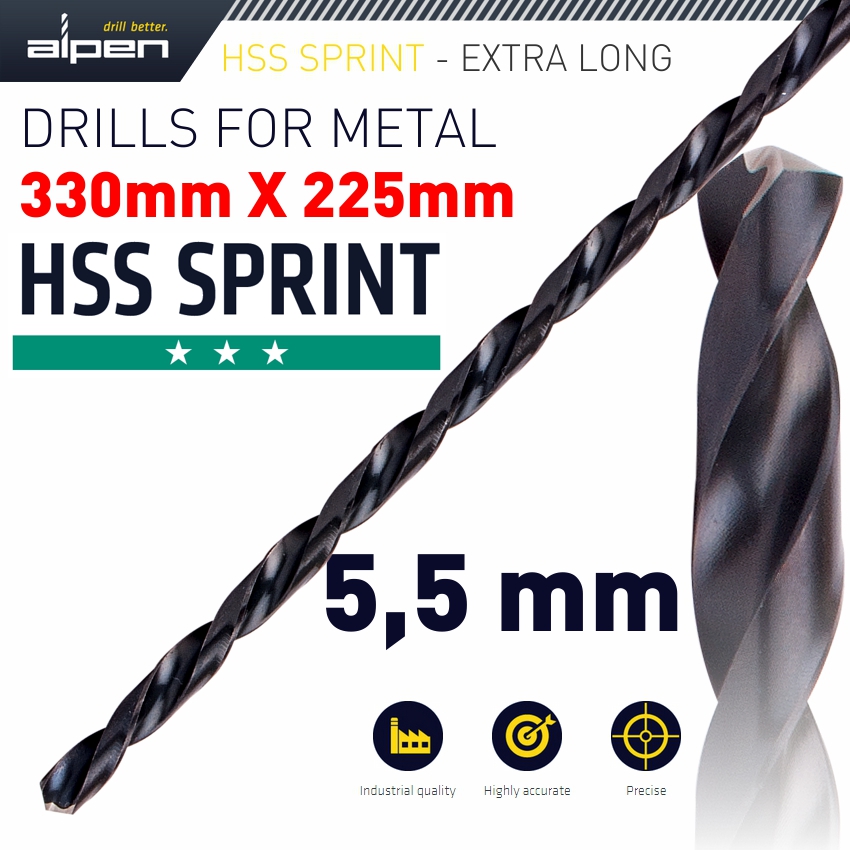 HSS DRILL BIT 5.5MM 330X225MM EXTRA LONG HSS DRILL BIT 5.5MM 330X225MM EXTRA LONG