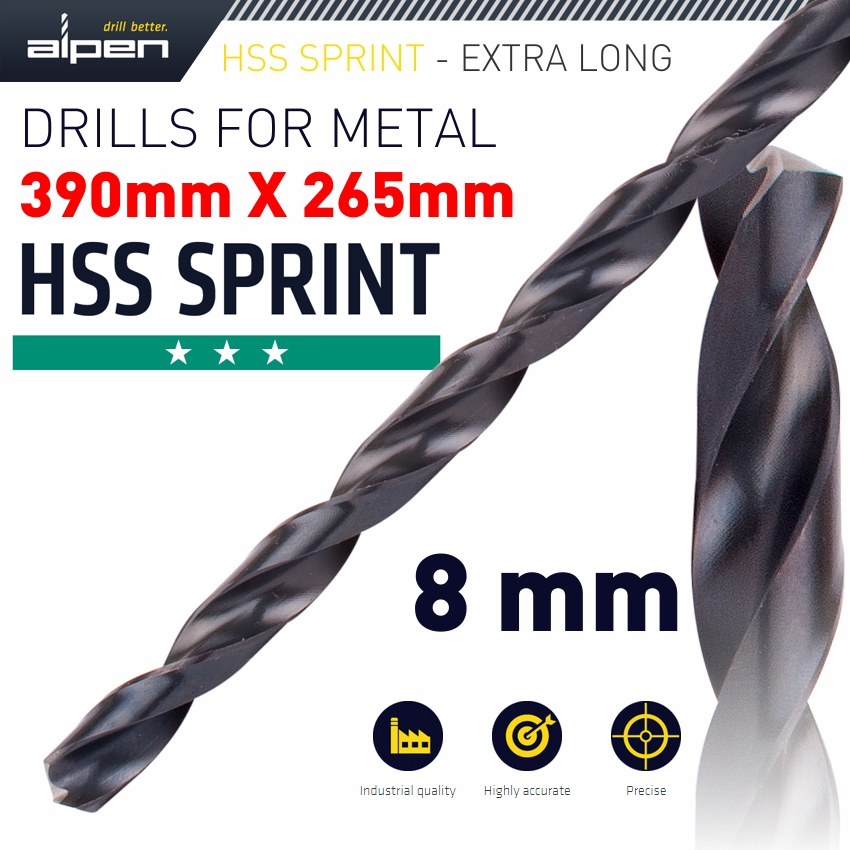HSS DRILL BIT 8MM 390X265MM EXTRA LONG HSS DRILL BIT 8MM 390X265MM EXTRA LONG
