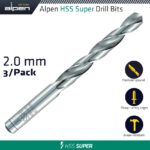HSS SUPER DRILL BIT 2MM 3/PACK