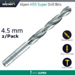 HSS SUPER DRILL BIT 4.5MM 2/PACK