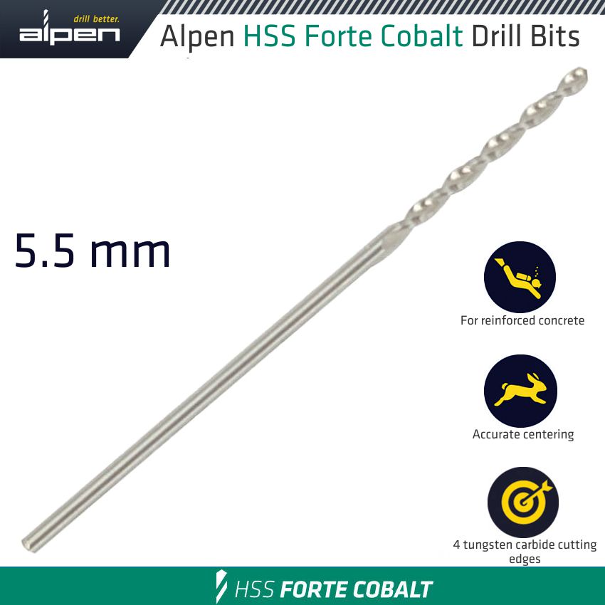 HSS FORTE COBALT DRILL BIT 5.5MM HSS FORTE COBALT DRILL BIT 5.5MM