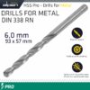 ALPEN PRO HSS 6MM DRILL DIN 338 RN 135 SPLIT POINT PLASTIC WALLET  (1