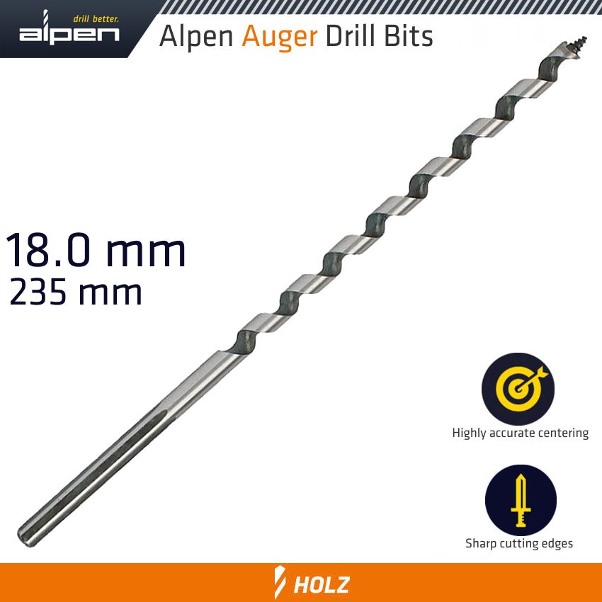 WOOD AUGER DRILL BIT 18 X 235MM WOOD AUGER DRILL BIT 18 X 235MM