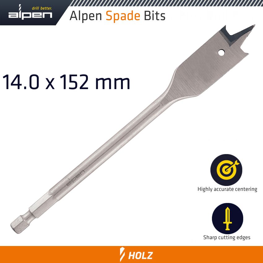 ALPEN SPADE BIT 14MMX152MM ALPEN SPADE BIT 14MMX152MM