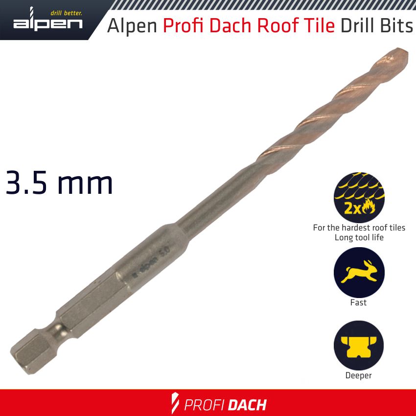 ROOF TILE DRILL BIT HEX 3.5MM 1/PACK ROOF TILE DRILL BIT HEX 3.5MM 1/PACK
