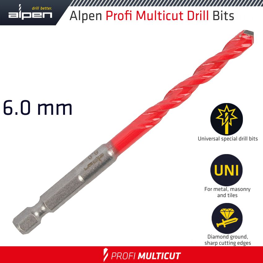 PROFI MULTICUT DRILL BIT 6MM HEX SHANK PROFI MULTICUT DRILL BIT 6MM HEX SHANK