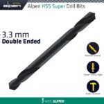 HSS SUPER DRILL BIT DOUBLE ENDED 3.3MM POUCHED