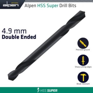 HSS SUPER DRILL BIT DOUBLE ENDED 4.9MM POUCHED