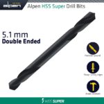 HSS SUPER DRILL BIT DOUBLE ENDED 5.1MM POUCHED