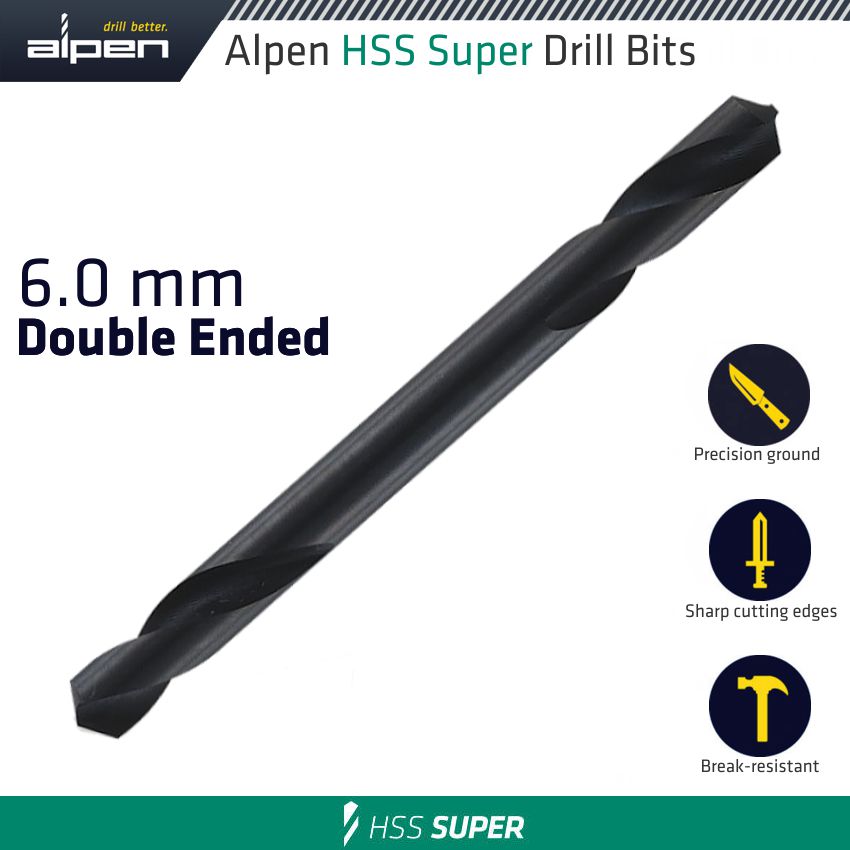 HSS SUPER DRILL BIT DOUBLE ENDED 6.0MM 1/PACK HSS SUPER DRILL BIT DOUBLE ENDED 6.0MM 1/PACK