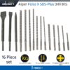 FORCE X SDS-PLUS KIT 16 16 PCS. DRILLS 110MM 5-6  160MM 6-8-10-12 210M
