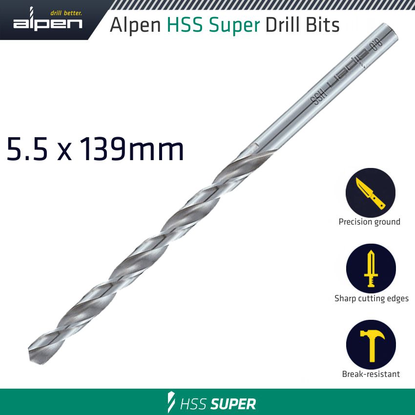 HSS DRILL BIT LONG 5.5 X 139MM BULK HSS DRILL BIT LONG 5.5 X 139MM BULK