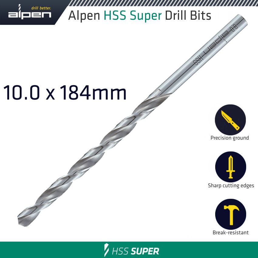 HSS DRILL BIT LONG 10 X 184MM BULK HSS DRILL BIT LONG 10 X 184MM BULK