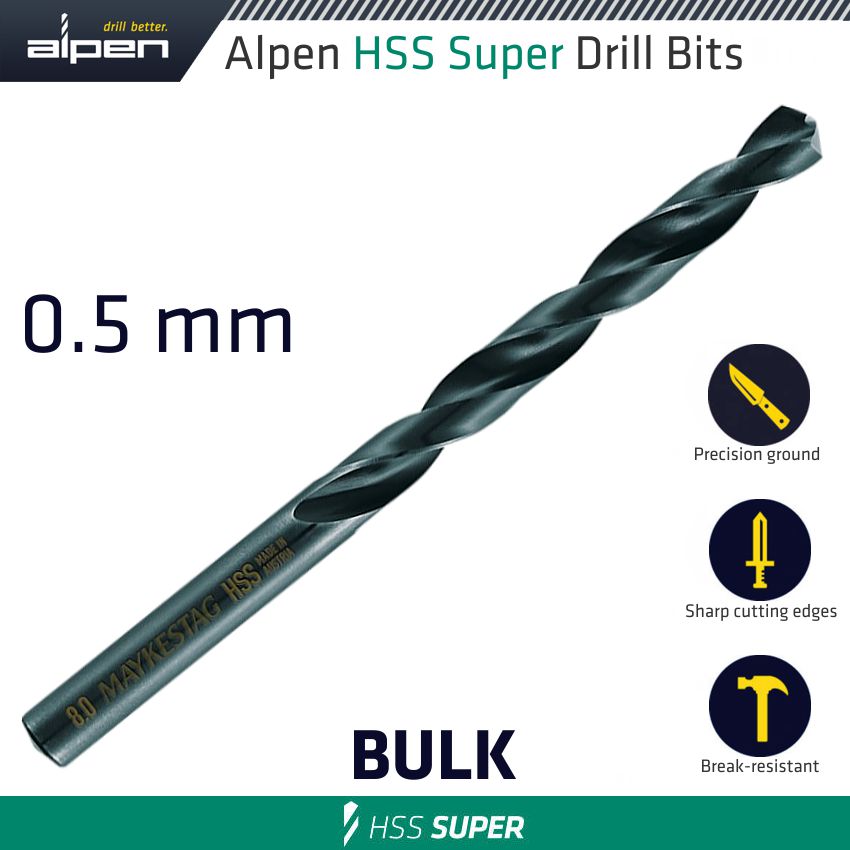 HSS SUPER DRILL BIT 0.5MM BULK HSS SUPER DRILL BIT 0.5MM BULK