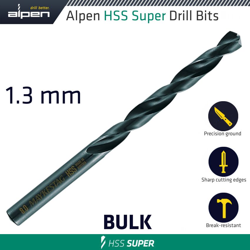 HSS SUPER DRILL BIT 1.3MM BULK HSS SUPER DRILL BIT 1.3MM BULK