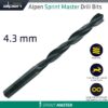 HSS SPRINT MASTER 4.3MM X1 SLEEVED DIN338 ALPEN DRILL BIT