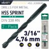 HSS SPRINT DRILL BIT 3/16' 2/PACK